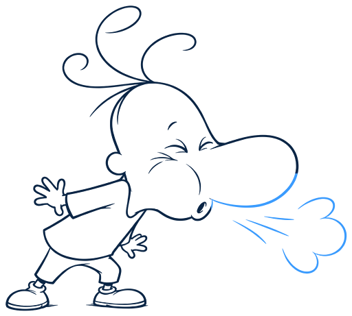 Achoo mascot sneezing